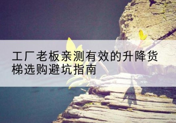 理县升降货梯怎么选-工厂老板亲测有效的升降货梯选购避坑指南